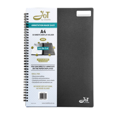 Rondofile Jot Black Cover Music Folder (10 Sheets)-Music Folders-Rondofile-Engadine Music