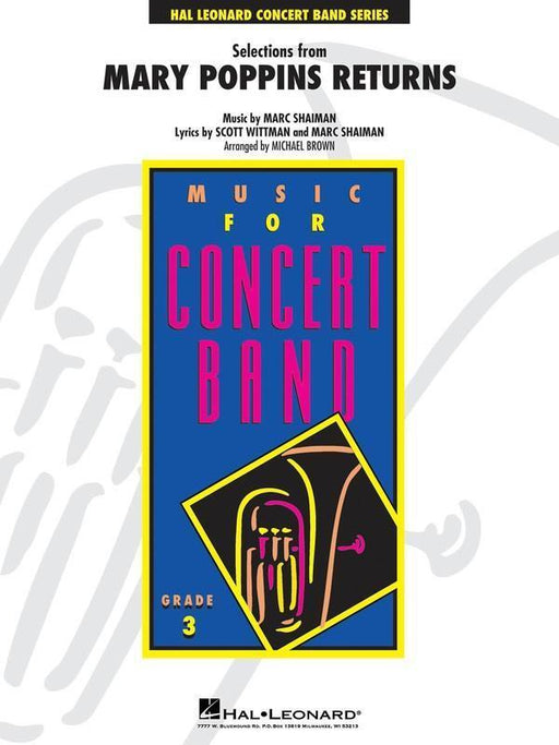 Selections from Mary Poppins Returns, Arr. Michael Brown Concert Band Grade 3-Concert Band-Hal Leonard-Engadine Music