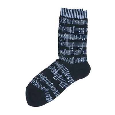 Socks Sheet Music/Keyboard White On Black, Women-Clothing & Bags-Engadine Music-Engadine Music
