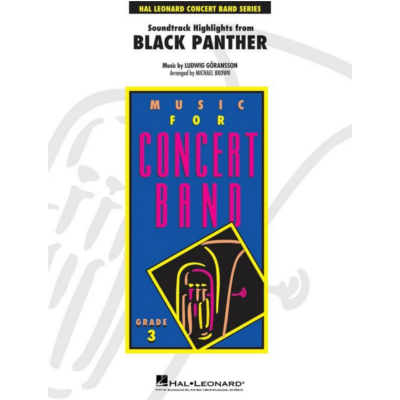 Soundtrack Highlights from Black Panther, Goransson Arr. Michael Brown Concert Band Chart Grade 3-Concert Band Chart-Hal Leonard-Engadine Music