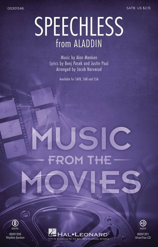 Speechless from Aladdin, Arr. Jacob Narverud SATB Choral