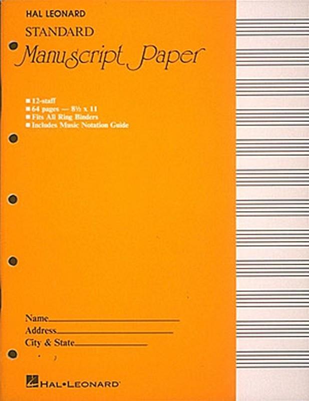 Standard Manuscript Paper ( Yellow Cover) - 12 staves-Manuscript-Hal Leonard-Engadine Music