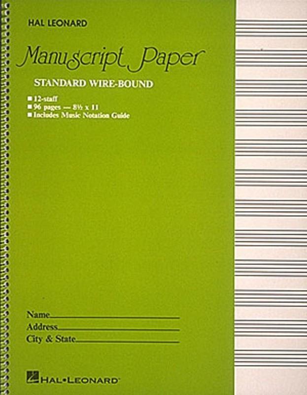 Standard Wirebound Manuscript Paper (Green Cover)-Manuscript-Hal Leonard-Engadine Music