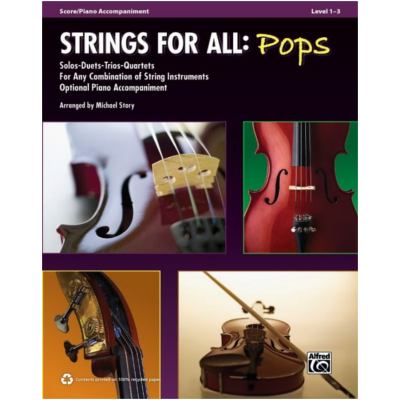 Strings for All: Pops - Score/Piano Accompaniment-String Ensemble-Alfred-Engadine Music