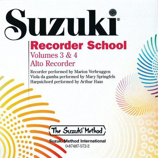 Suzuki Recorder School (Alto Recorder) Volume 3 & 4 - CD