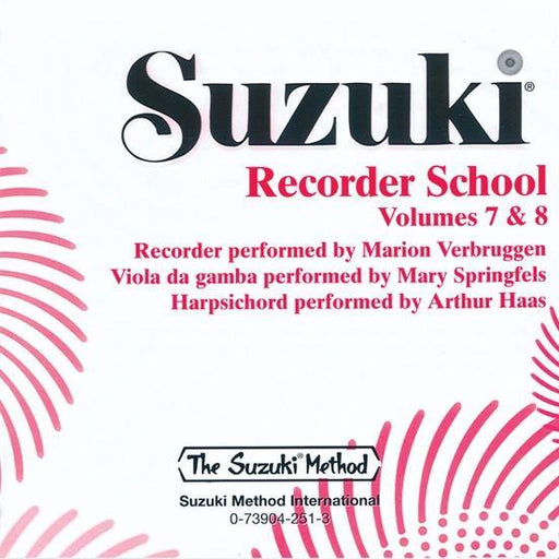 Suzuki Recorder School (Soprano and Alto Recorder) Volume 7 & 8 - CD