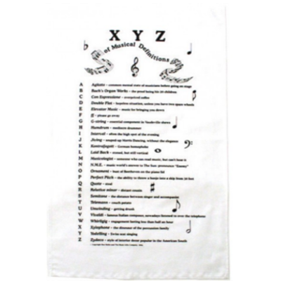 Tea Towel XYZ Music Definitions-Homeware-Engadine Music-Engadine Music