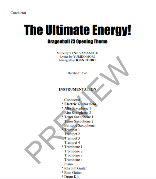 The Ultimate Energy, Arr. Joan Thorp Stage Band Chart Grade 4-Stage Band chart-Thorp Music-Engadine Music