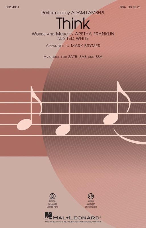 Think, Aretha Franklin Arr. Mark Brymer Choral-Choral-Hal Leonard-SSA-Engadine Music