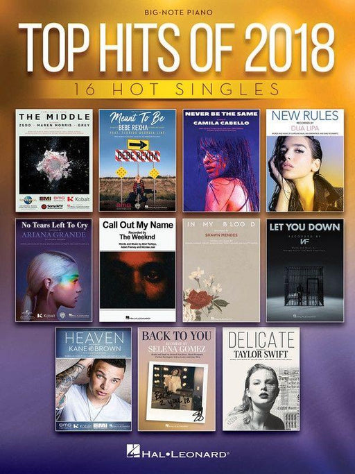 Top Hits of 2018 for Big-Note Piano-Piano & Keyboard-Hal Leonard-Engadine Music