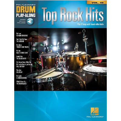 Top Rock Hits, Drum Play-Along Volume 49-Percussion-Hal Leonard-Engadine Music