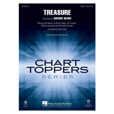 Treasure, Bruno Mars Arr. Huff Choral Showtrax CD-Choral-Hal Leonard-Engadine Music