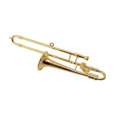 Trombone Gold Ornament 4.25