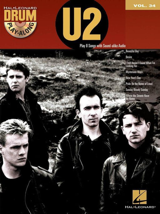 U2, Drum Play-Along Volume 34-Percussion-Hal Leonard-Engadine Music