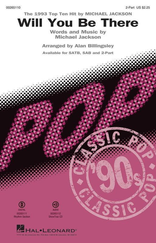 Will You Be There, Michael Jackson Arr. Alan Billingsley Choral-Choral-Hal Leonard-2 Part-Engadine Music