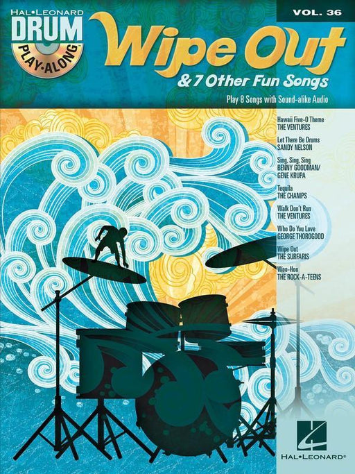 Wipe Out & 7 Other Fun Songs, Drum Play-Along Volume 36-Percussion-Hal Leonard-Engadine Music