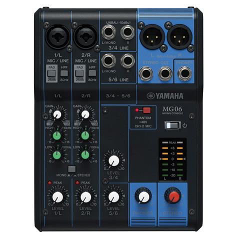 Yamaha MG06 6 Channel Compact Mixing Desk-Mixing Desk-Yamaha-Engadine Music