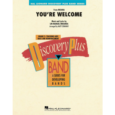 You're Welcome (from Moana) Arr. Matt Conaway Concert Band Chart Grade 2-Concert Band Chart-Hal Leonard-Engadine Music